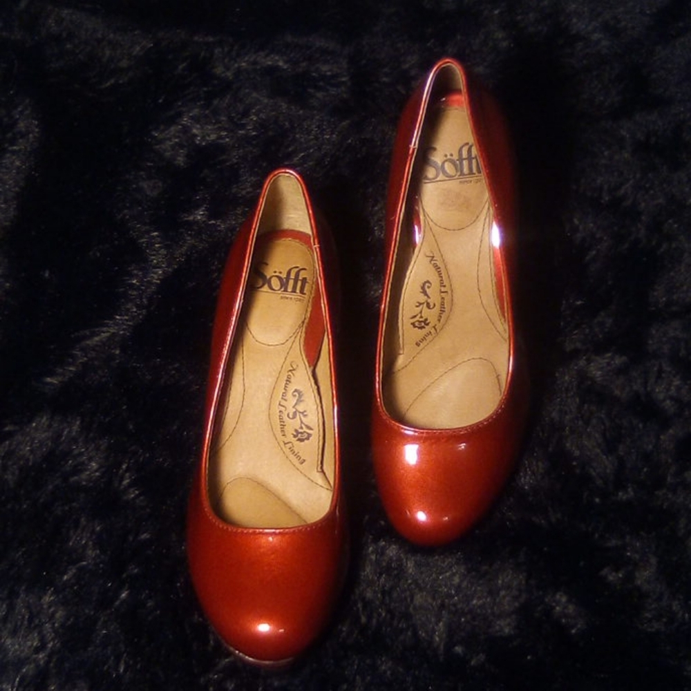 Sofft Red 3 1/2" Patent Leather Heel